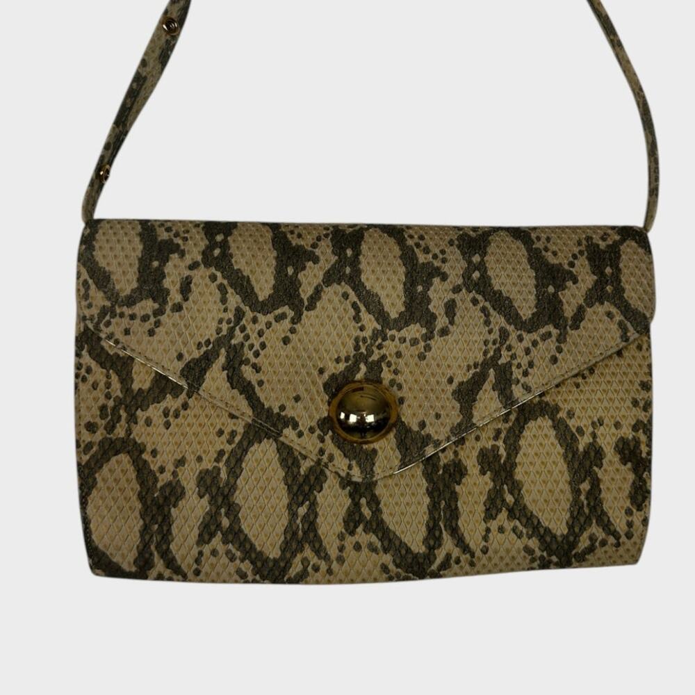 Timothy Hitsman Vintage Made in Spain Snakeskin Pattern Envelope Clutch